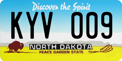 ND license plate KYV009