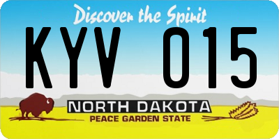 ND license plate KYV015