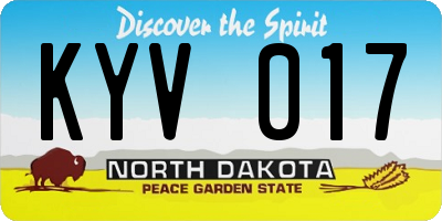 ND license plate KYV017