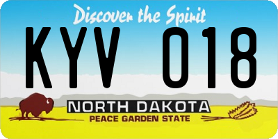 ND license plate KYV018