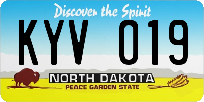 ND license plate KYV019