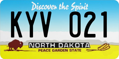 ND license plate KYV021