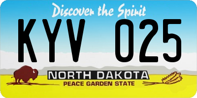 ND license plate KYV025