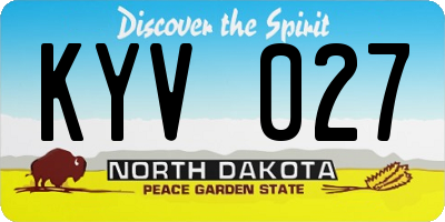 ND license plate KYV027