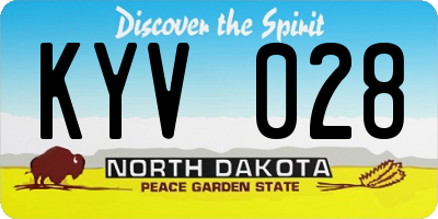 ND license plate KYV028