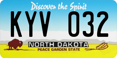 ND license plate KYV032
