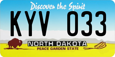 ND license plate KYV033