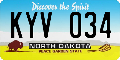 ND license plate KYV034