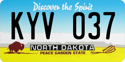 ND license plate KYV037