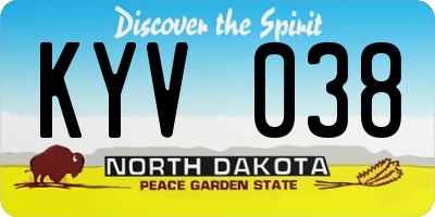 ND license plate KYV038