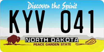 ND license plate KYV041