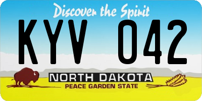 ND license plate KYV042
