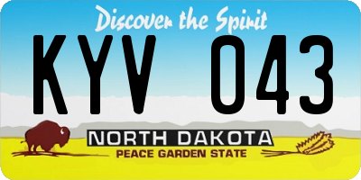 ND license plate KYV043