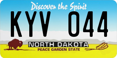 ND license plate KYV044