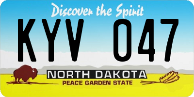 ND license plate KYV047