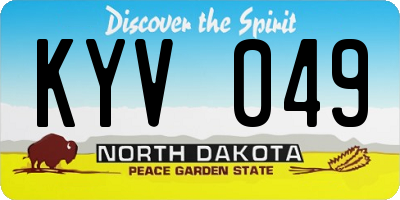 ND license plate KYV049