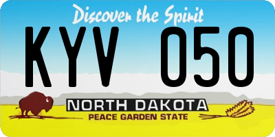 ND license plate KYV050