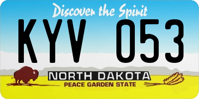ND license plate KYV053
