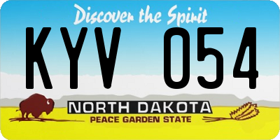 ND license plate KYV054