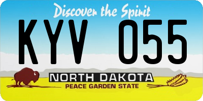 ND license plate KYV055