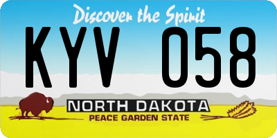 ND license plate KYV058