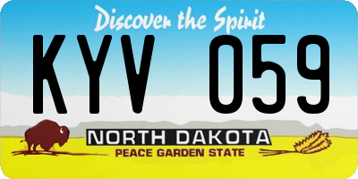 ND license plate KYV059