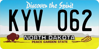 ND license plate KYV062