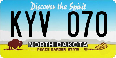 ND license plate KYV070