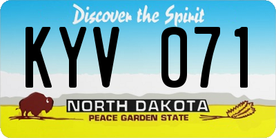 ND license plate KYV071