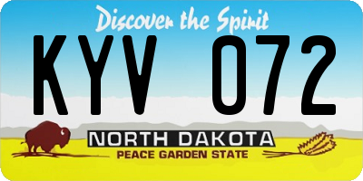 ND license plate KYV072