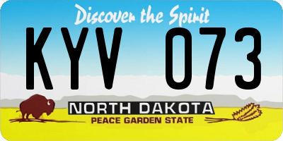 ND license plate KYV073