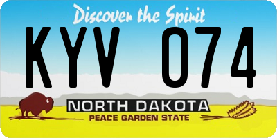 ND license plate KYV074
