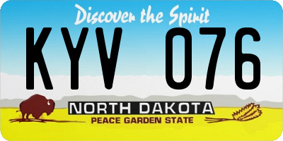 ND license plate KYV076