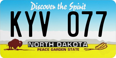 ND license plate KYV077