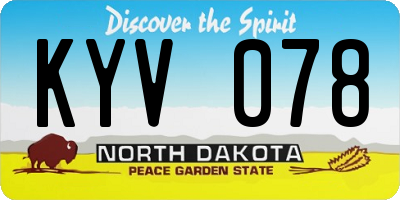 ND license plate KYV078