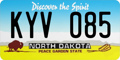 ND license plate KYV085