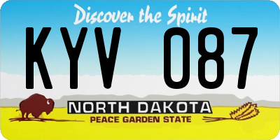 ND license plate KYV087