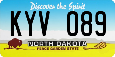 ND license plate KYV089