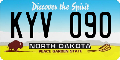 ND license plate KYV090