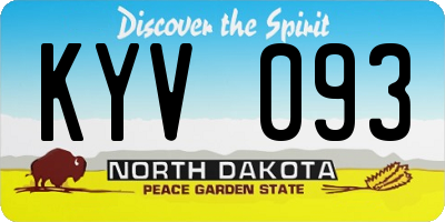 ND license plate KYV093