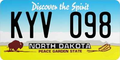 ND license plate KYV098