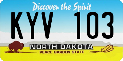 ND license plate KYV103