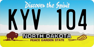 ND license plate KYV104