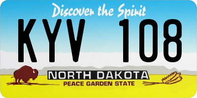 ND license plate KYV108