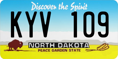 ND license plate KYV109