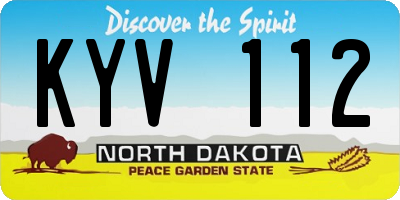 ND license plate KYV112