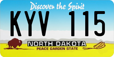 ND license plate KYV115
