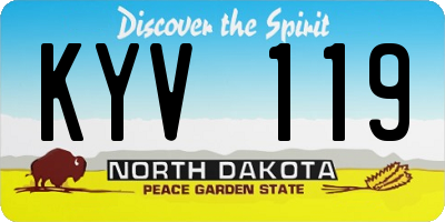 ND license plate KYV119