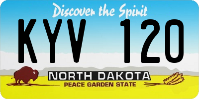 ND license plate KYV120