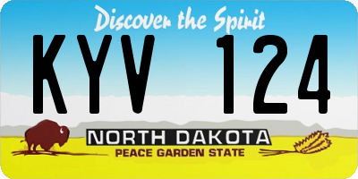 ND license plate KYV124